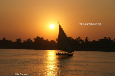 felucca Nile sunset Egypt